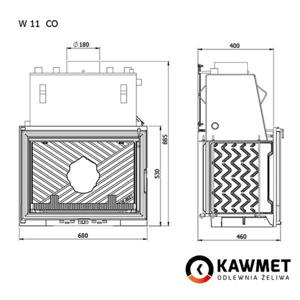 Каминная топка KAWMET W11 CO (18 kW) Kaw-met W11 CO фото
